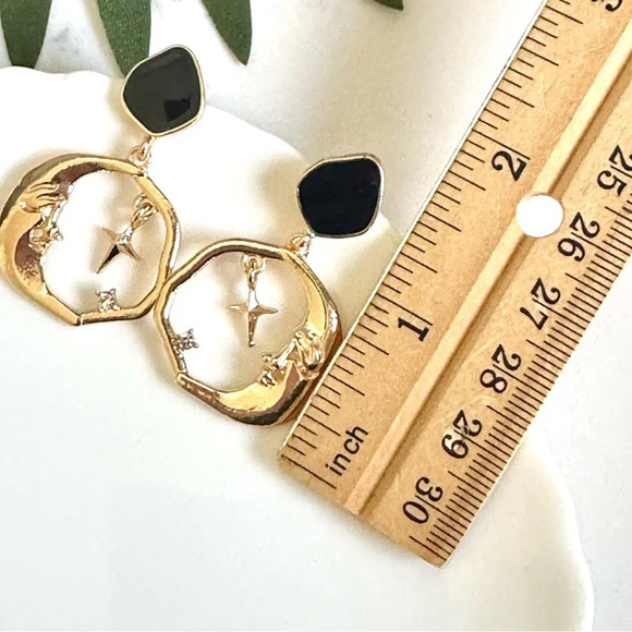 2/$30🌵 Starry Night Crescent Moon Earrings Gothic Celestial Boho Jewelry NEW - Picture 8 of 12